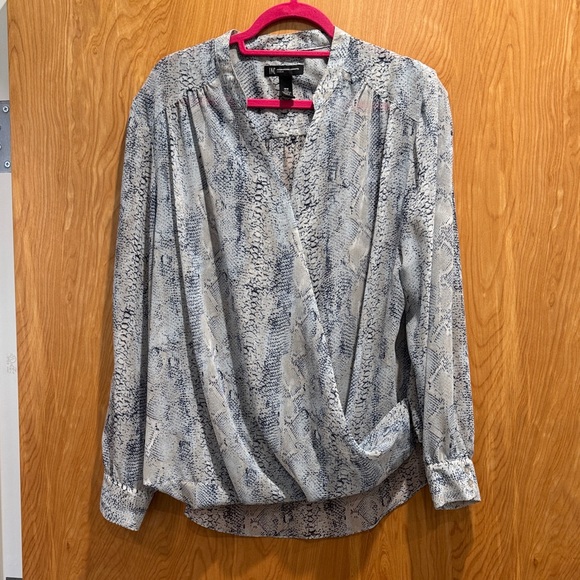 INC International Concepts Tops - INC International Concepts Gray Snakeskin print Blouse